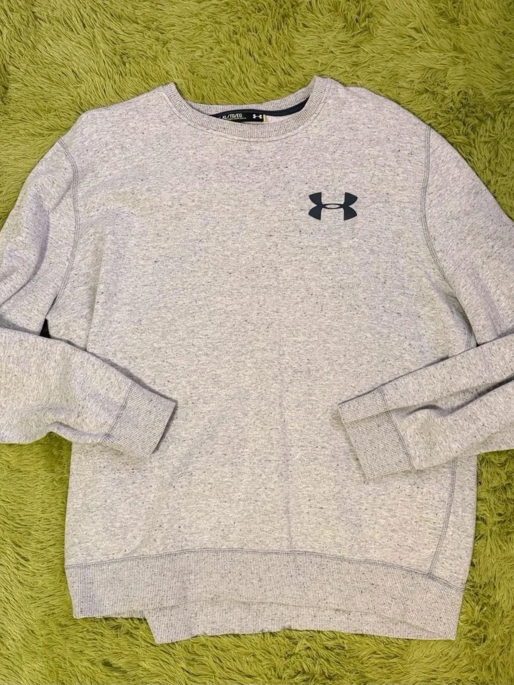 Under Armour Light Gray Crewneck Sweatshirt with Navy Logo